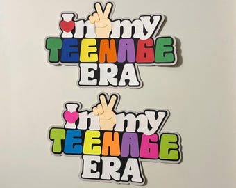 In My Teenage Era Birthday Scrapbook Title or Card Embellishment Handmade Paper Pieced Die Cut 13