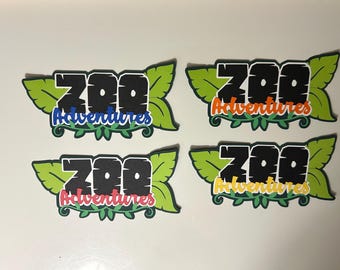 Zoo Adventures Scrapbook Title Embellishment Handmade Paper Pieced Die Cut