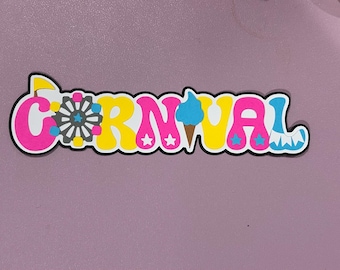 Carnival Fair Scrapbook Title Accessory Handmade Paper Pieced Die Cut