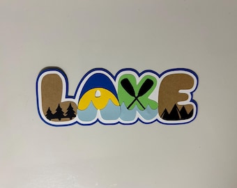 Lake Scrapbook Title Handmade Paper Pieced Die Cut