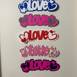 Love Scrapbook Title Embellishment Handmade Paper Pieced Die Cut