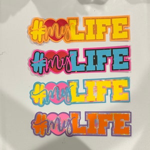 Hashtag My Life Plakboektitel Handgemaakt papier doorboord