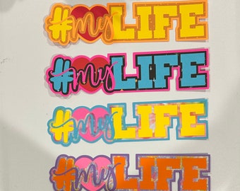 Hashtag My Life Scrapbook Title Handmade Paper Pieced Die Cut