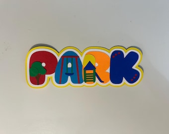 Park playground Scrapbook Title Handmade Paper Pieced Die Cut
