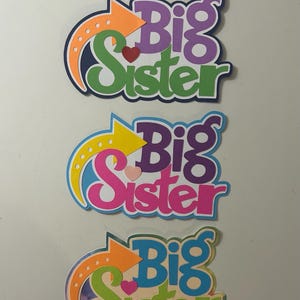 Titel plakboek Big Sister Handgemaakt papier, gestanst