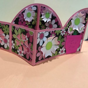 Tarjeta de agradecimiento floral tridimensional