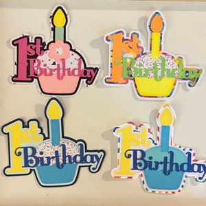 Título del álbum de recortes del primer cumpleaños, papel hecho a mano, troquelado perforado