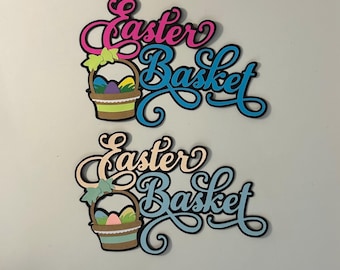 Easter Basket Scrapbook Title Scrapbook Accessory Paper Pieced Die Cut