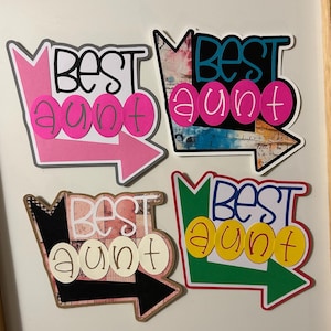 Best Aunt Scrapbook Title Handmade Paper Pieced Die Cut