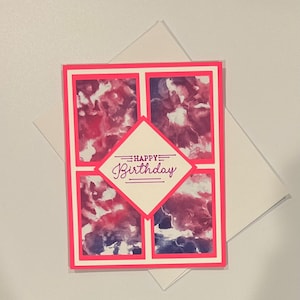 Tarjeta De Feliz Cumpleaños Papel Hecho A Mano Perforado Colorido