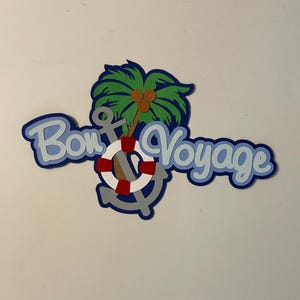 Album di ritagli di crociera Bon Voyage, titolo fatto a mano, con fustellatura su carta