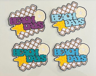 Beach Days Summer Scrapbook Title Handmade Paper Pieced Die Cut