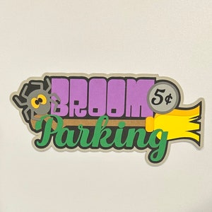 Bezem Parkeren Halloween Plakboek Titel of kaart maken Versiering Gestanst