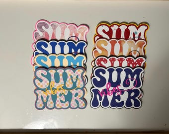 Summer Vibes Scrapbook Title Embellishment Handmade Paper Pieced Die Cut