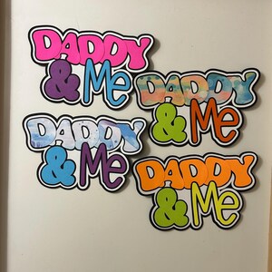 Papa et moi, titre de scrapbooking, papier fait main, percé, découpe