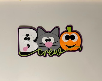 Boo Crew Halloween Scrapbook Title Die Cut Paper Pieced