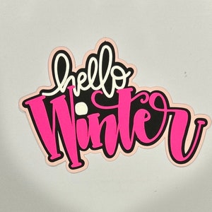 Adorno para título de álbum de recortes "Hola invierno"