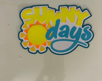 Sunny Days Summer Scrapbook Title Handmade Paper Pieced Die Cut