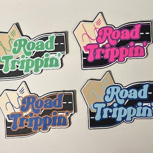 Adorno de título para álbum de recortes Road Trippin', papel troquelado hecho a mano