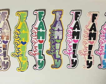 Forever Family Scrapbook Title Handmade Paper Pieced Die Cut