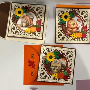 Jeden Anlass Handmade Herbst 3D Grußkarte Gestanzt Geburtstag Thinking Of You Get Well Love