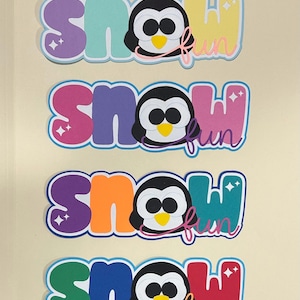 Álbum de recortes Snow Fun con título troquelado hecho a mano