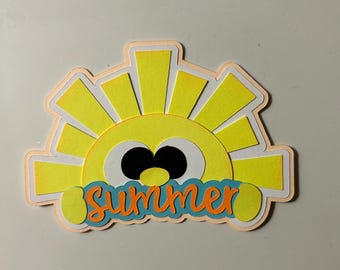 Summer Sunshine Scrapbook Title Handmade Paper Pieced or Card Accessory Die Cut