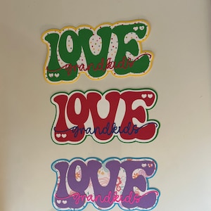 Love Grandkids Scrapbook Title Handmade Paper Pieced Die Cut