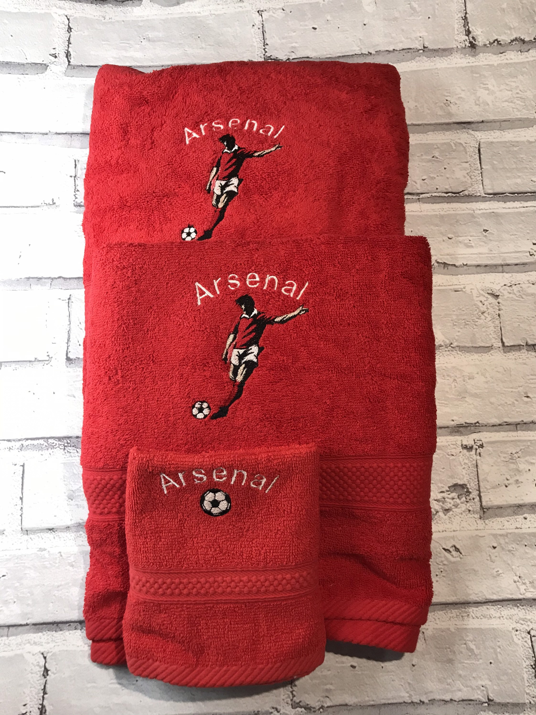 Arsenal Football Face Cloth Bath Towel Hand Towel Red Etsy