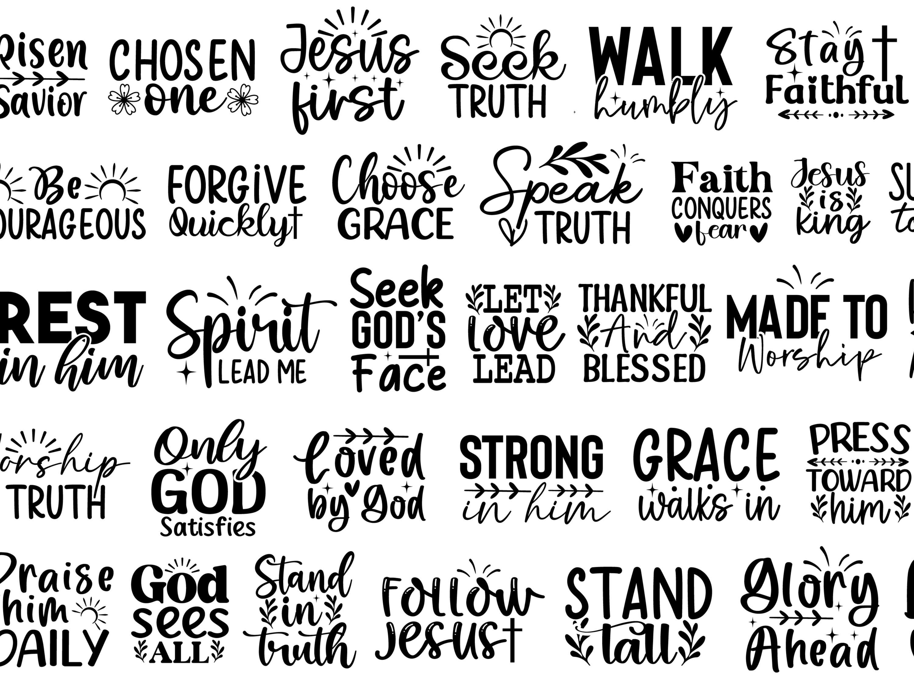 Christian SVG DXF PNG eps Bundle, Mega Scripture Bundle, Bible Verse, Motivational  Religious Bundle, Jesus Svg, Faith file