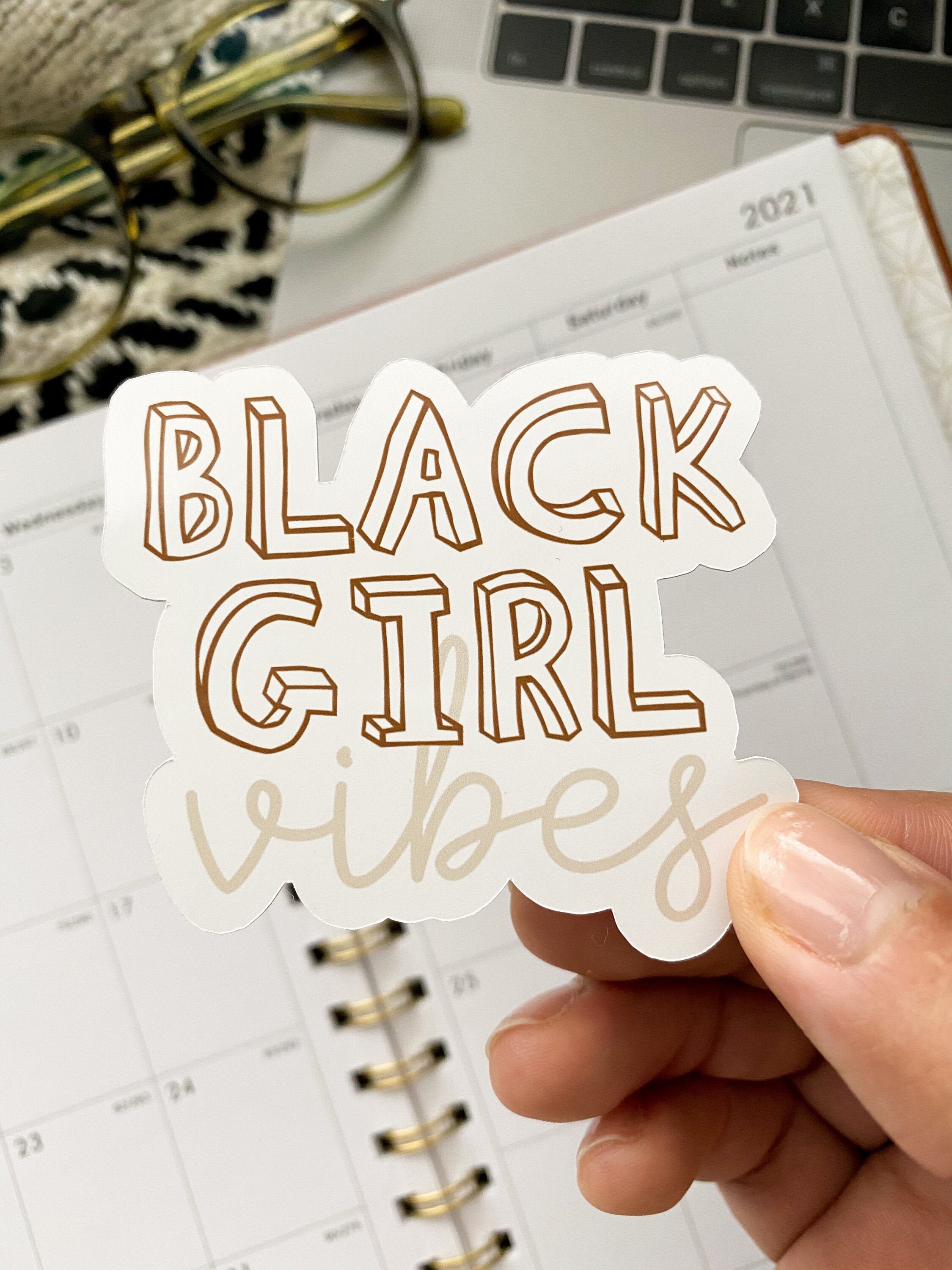 Black Girl Sticker, Black Women Stickers, Black Owned Planner Sticker…