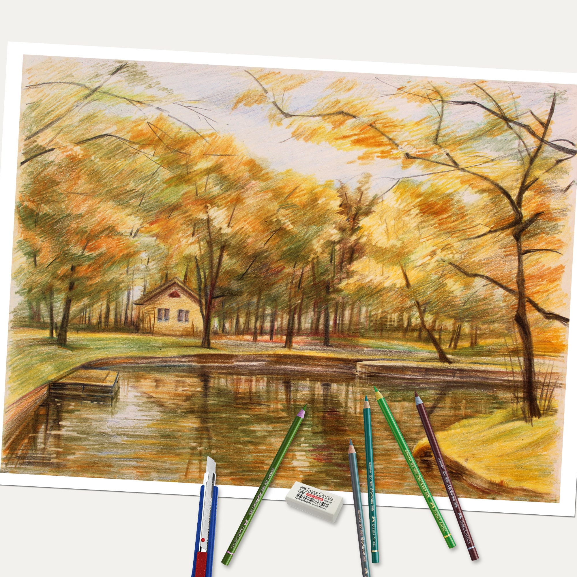 Mini Colored Pencil Course: Autumn Scenes