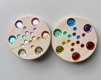 4” Mini Wooden Gem Spinner Sensory Calming Toy