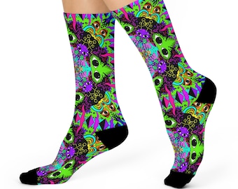 Psychedelic Socks | Trippy Art | Mushroom Art | Fun Socks | Groovy socks | Colorful Socks | Stocking stuffer | Unique gift