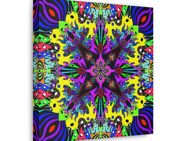 Trippy Canvas Print | Psychedelic Art | Psychedelic Canvas | Colorful Abstract Art | Mandala Art | Abstract | Colorful Visionary