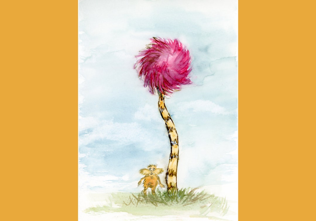 5 Dr. Seuss Inspired Watercolor Paintings/ Group 1/ Originals and Prints/  Truffula Tree/ Motivational Wall Art/decor/ Lorax - Etsy
