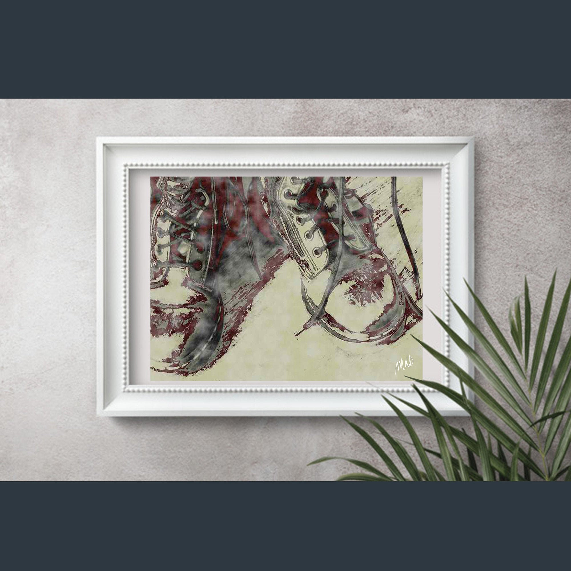 Illustration Numérique Chaussures Vintage Nostalgique et Poétique