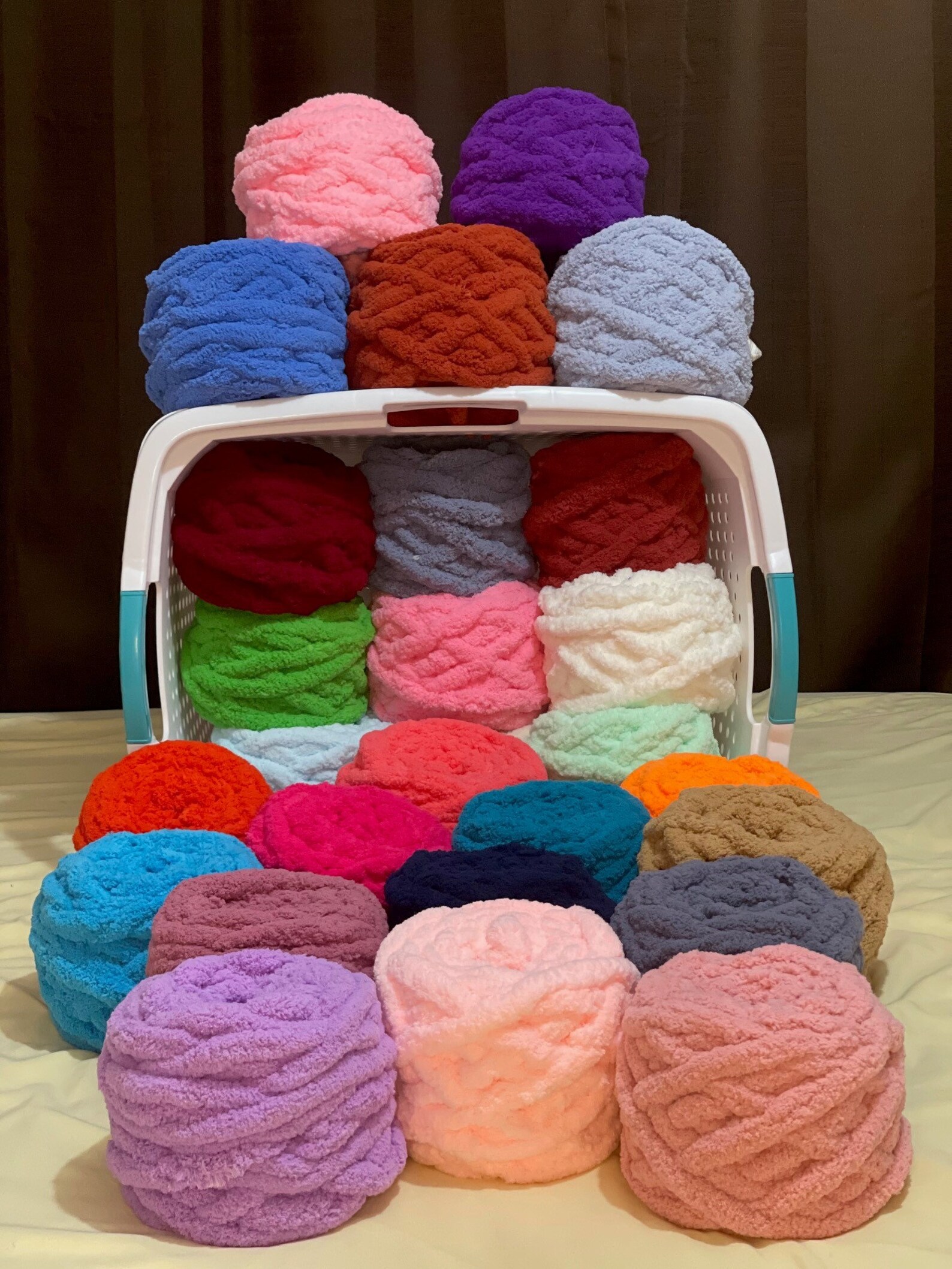 Chenille Yarn chunky yarn 7 Jumbo 2cm. 26yds a skein Etsy