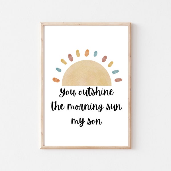 You Outshine The Morning Sun Lyric Art Print, Hamilton Nursery Print, Dear Theodosia Lyric Print, Hamilton Quote Print