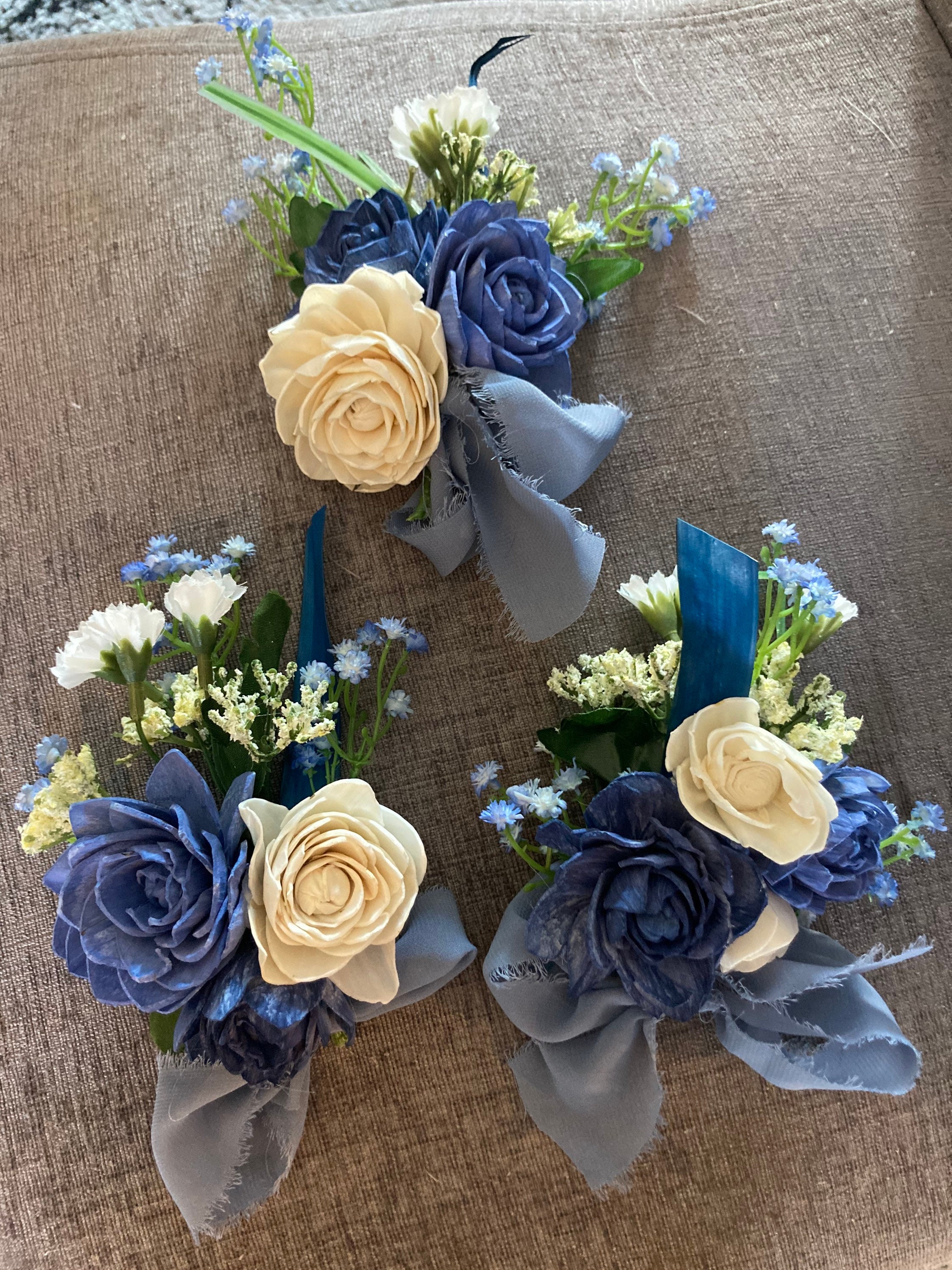 Sola wood flower Corsages custom made Etsy