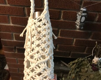 Macrame water bottle holder