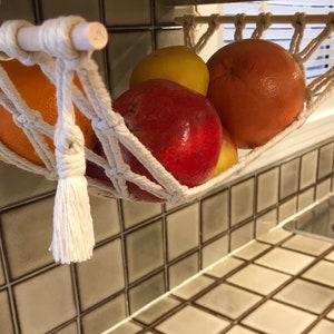 Handmade macrame fruit or vegetable hammock | vegetable hammock | storage basket hanging fruit basket