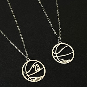 Personalized Basketball Necklace, Custom Basketball Necklace, Basketball Coach Gift, Basketball Player Gift, Basketball Pendant