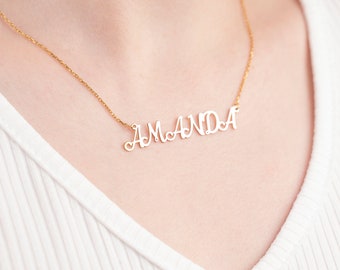 Gold Name Necklace, Custom Name Necklace, Necklace For MaMa, Gift For Her, Tiny Name Necklace, Name Necklace for Womens