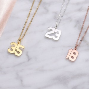 Sport Number Necklace, Lucky Number for Men & Women, Sport Team Necklace, Custom Number Silver Necklace, Gift for Athlete, Christmas Gift