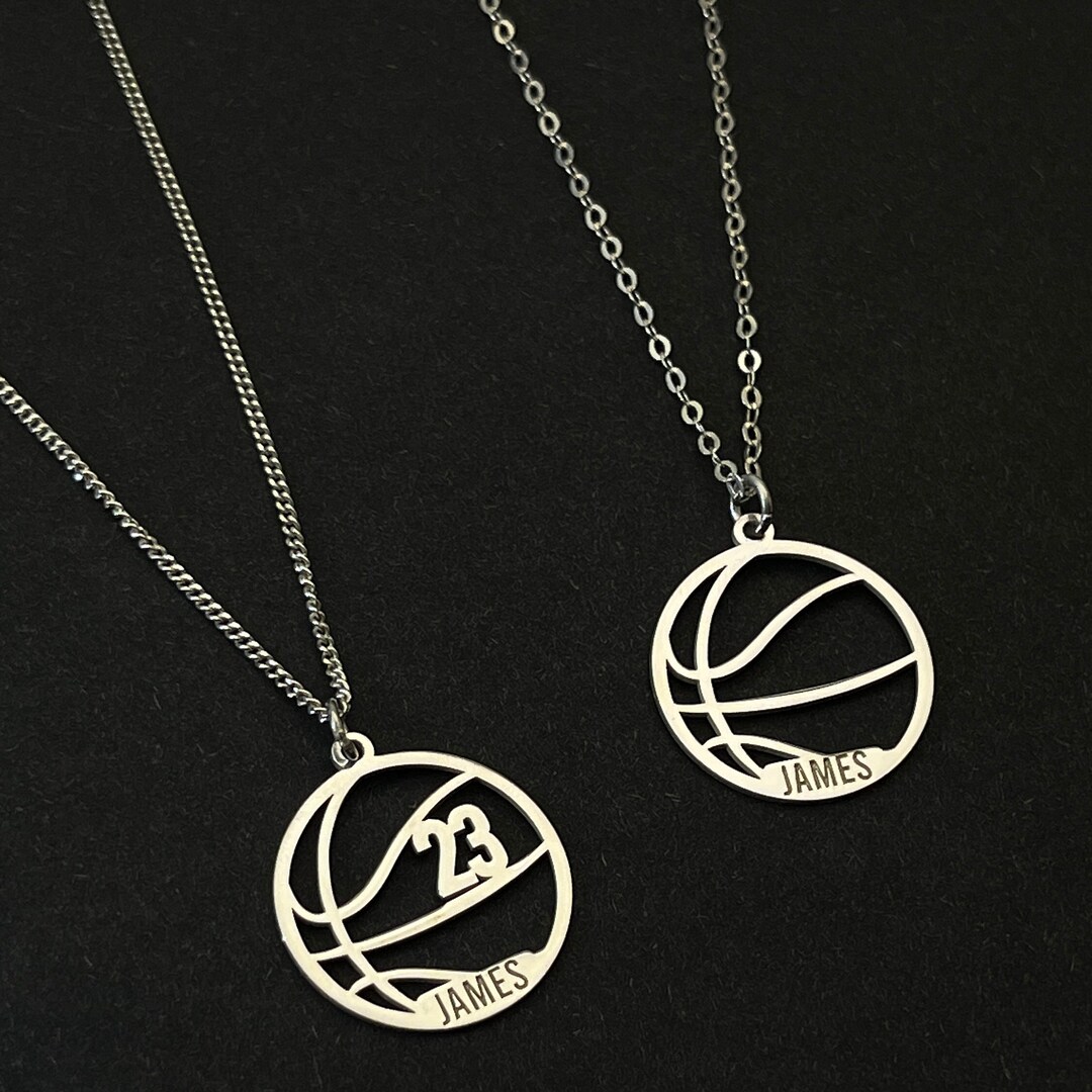 Personalized Basketball Necklace, Custom Basketball Necklace