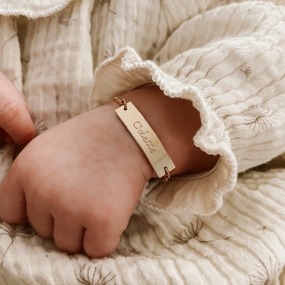 ProLuckis Personalized Gold Baby Bracelet Engraved Name Baby India | Ubuy