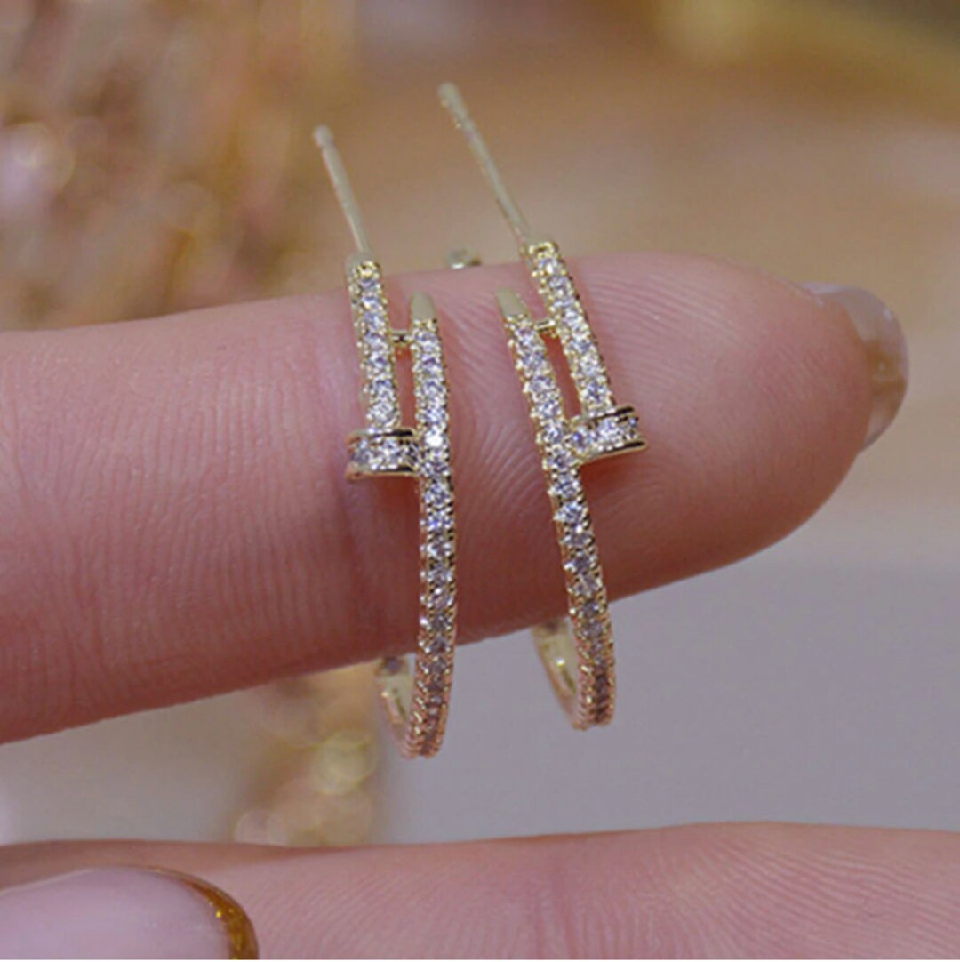 14k Gold Plated Fashion Jewellery Crystal Earrings for Woman Etsy