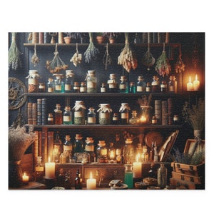 Witch's Apothecary Halloween Jigsaw Puzzle - (120, 252, or 500 Pieces)