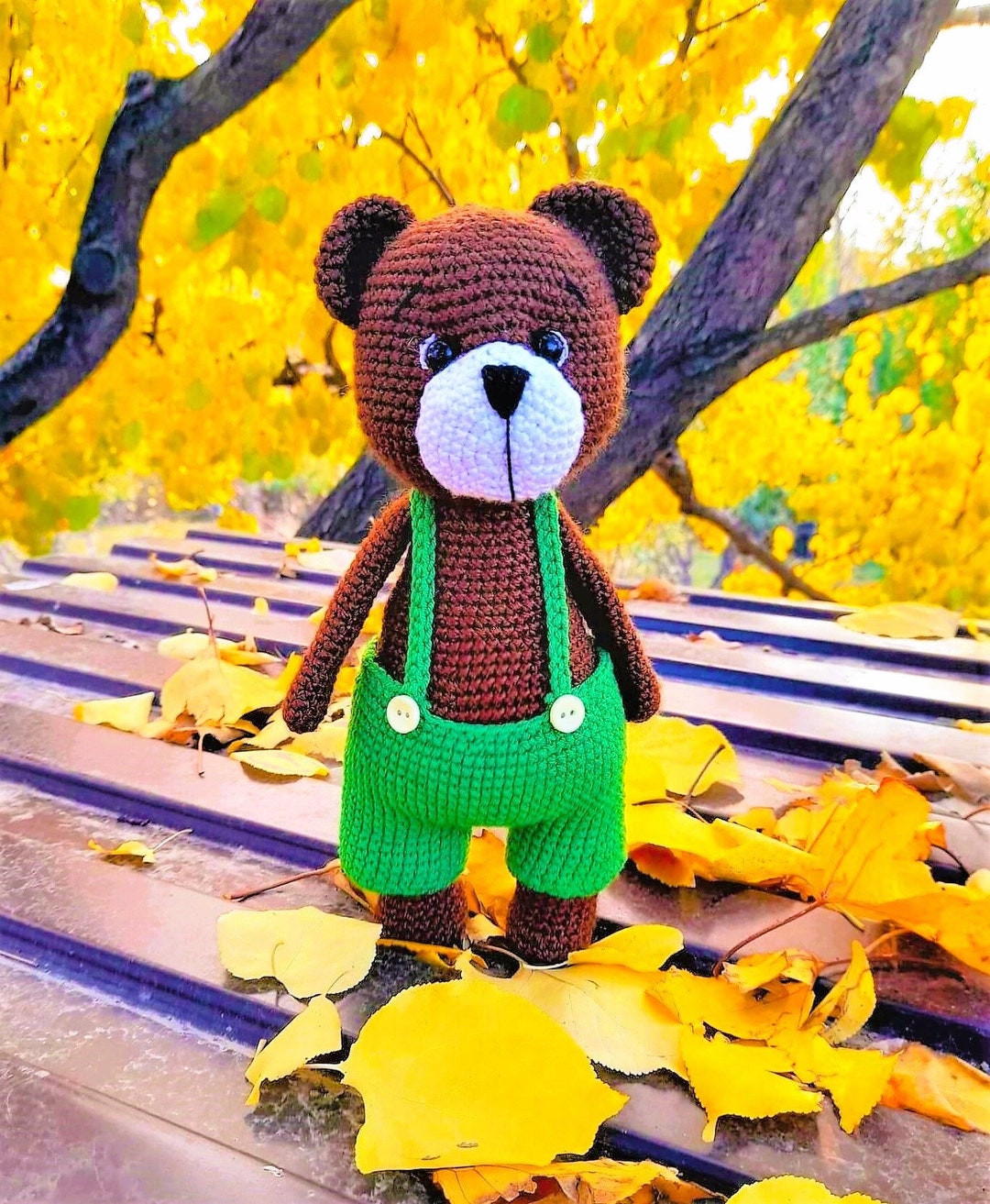 Crochet Teddy Bear Toy Handmade Bear Toy Soft Stuffed Bear Etsy